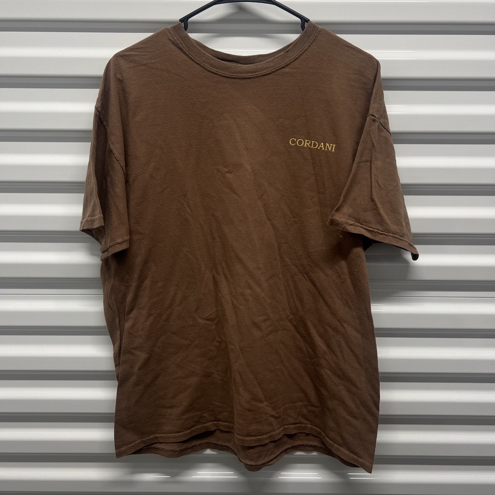 Cordani T Shirt Size M Mens‎ Brown Graphic Italian Handmade Shoes Artisan Promo